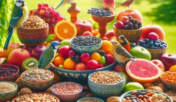 پرنده هایی که غذا میخورند