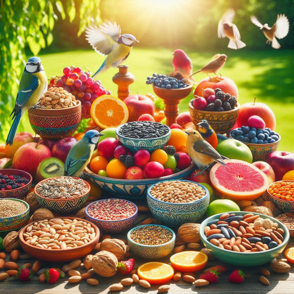 پرنده هایی که غذا میخورند